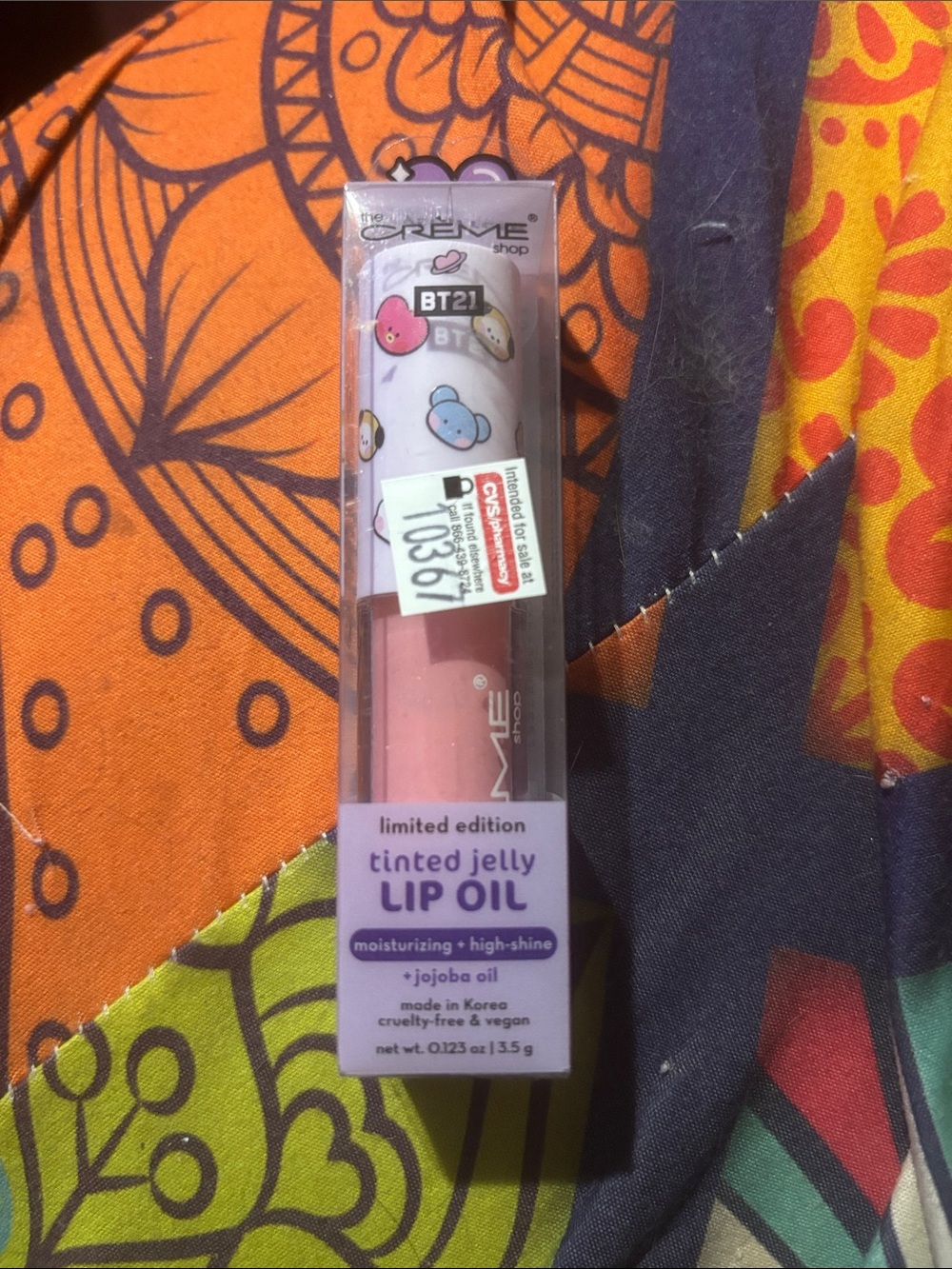 Crème Shop BT21 Pink Tinted Jelly Lip Oil — Moisturizing High-Shine